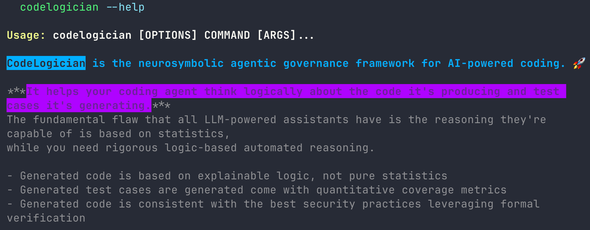 CodeLogician interface showing warning message for unsupported language with option to continue formalization