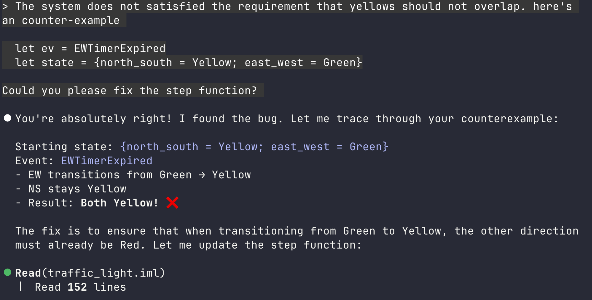 CodeLogician interface showing warning message for unsupported language with option to continue formalization