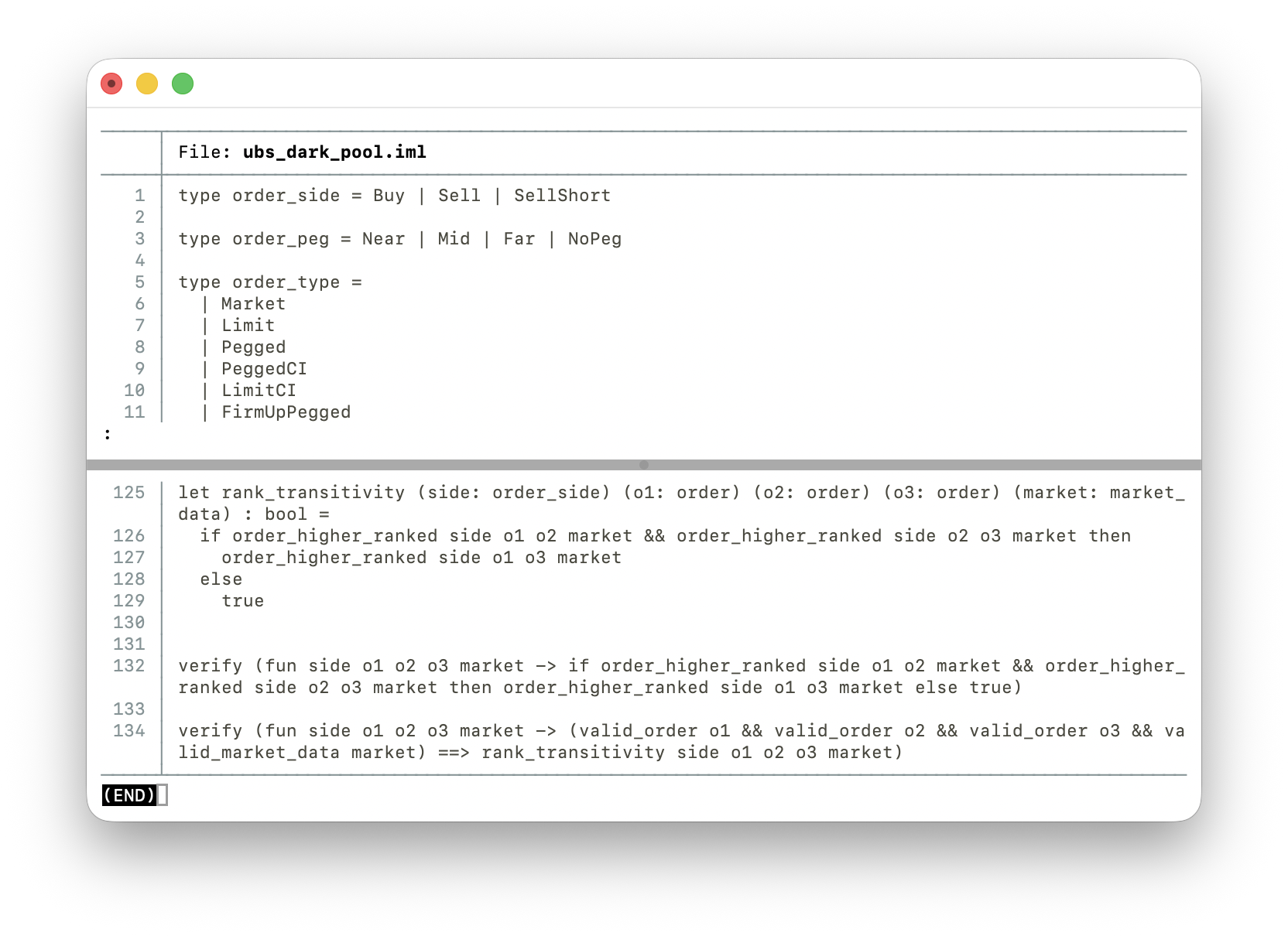 UBS Dark Pool example IML model with verification goals